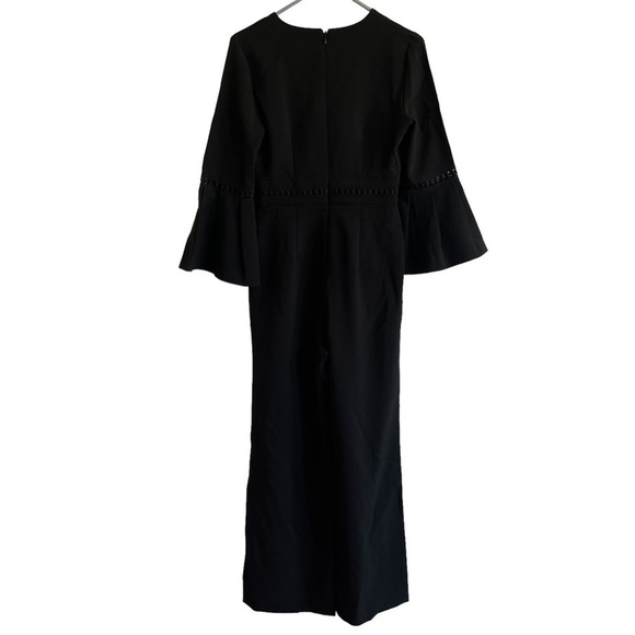 Eliza J Black Bell Sleeve Wide Leg Jumpsuit, Size 2 - Picture 8 of 11